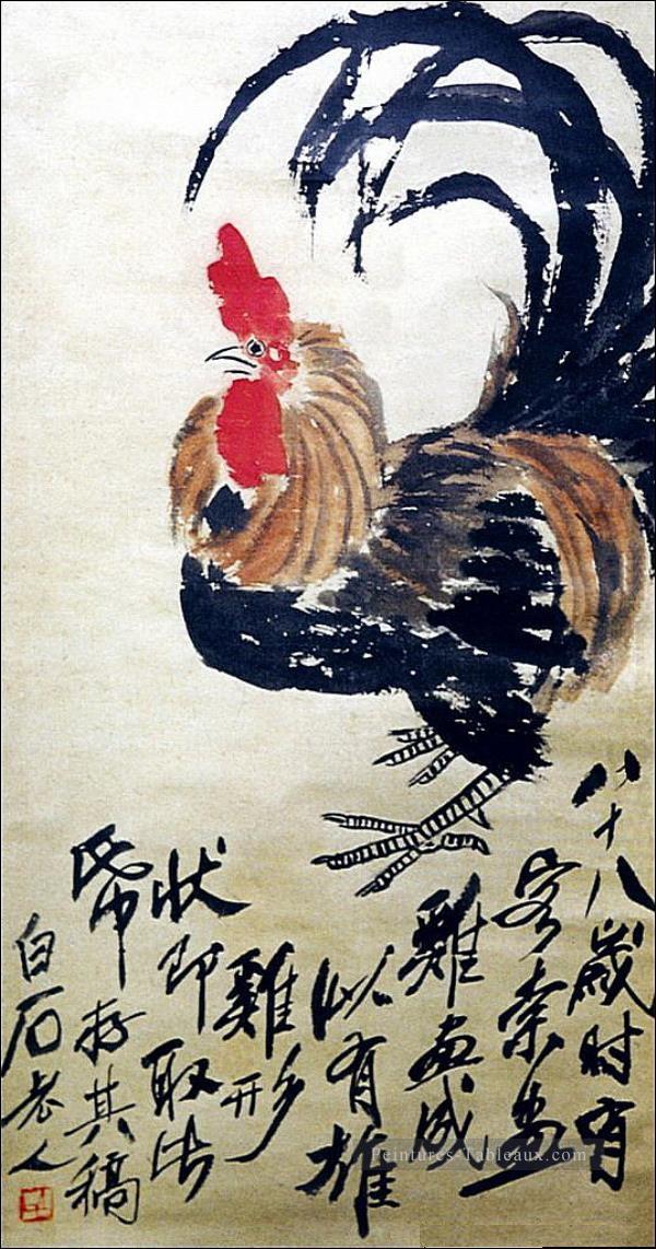 Qi Baishi coq ancienne Chine à l’encre Peintures à l'huile